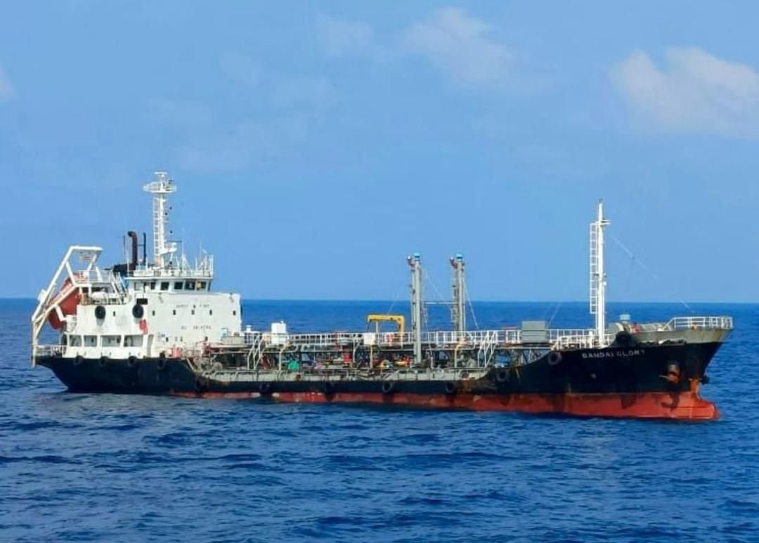 The Bandai Glory tanker at sea