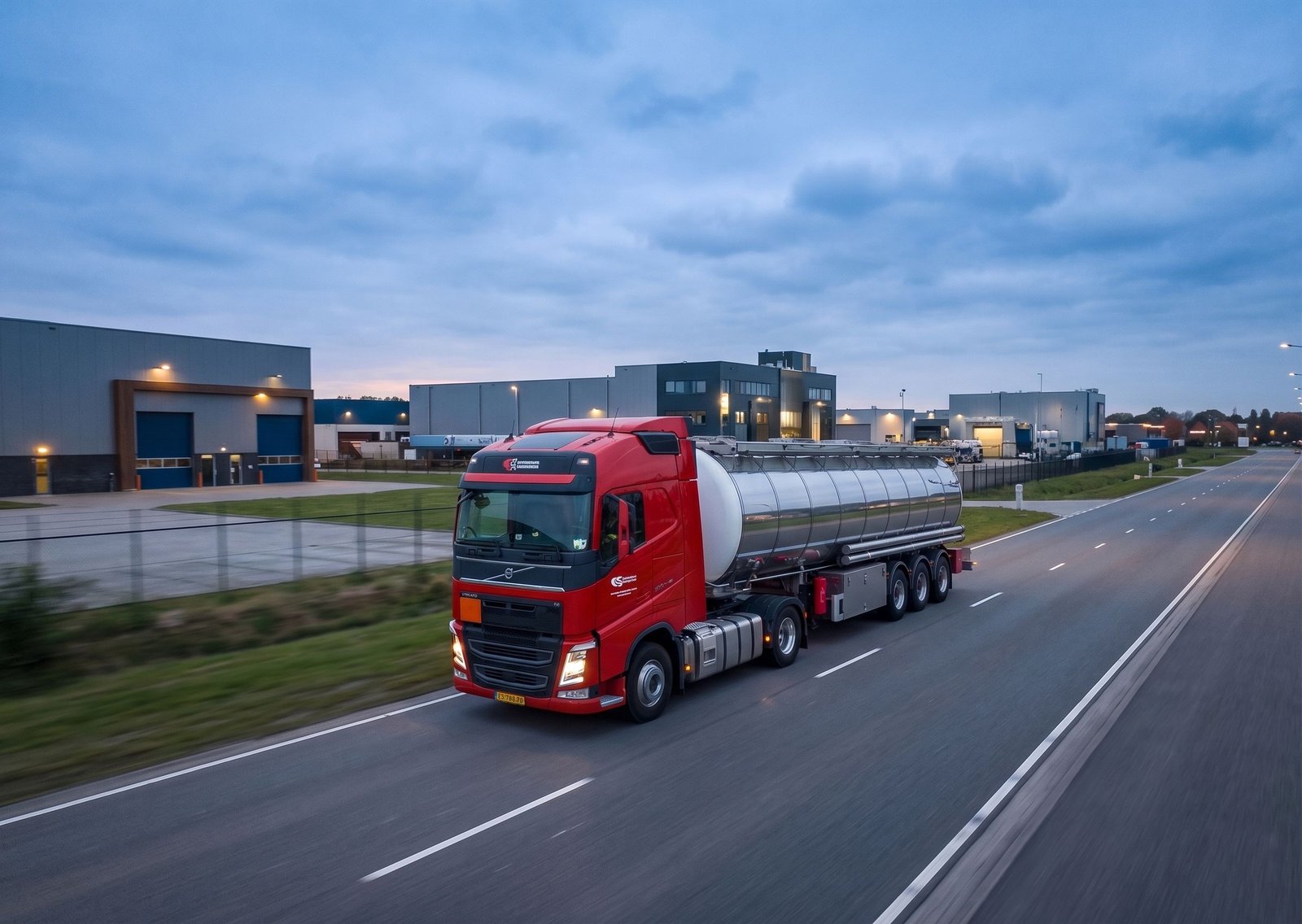 Fuel tanker truck on the road