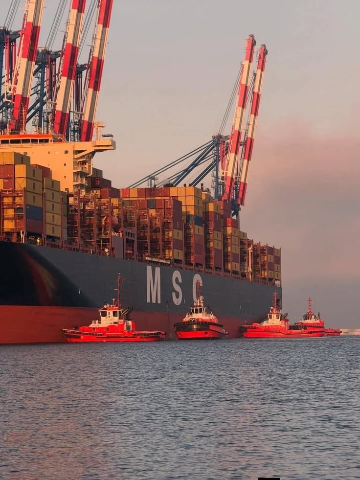 Cargo vessel at port