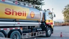 Fuel tanker truck making a delivery
